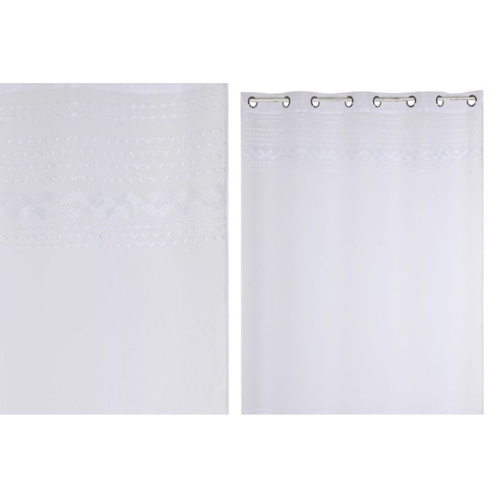 Cortina Boho DKD Home Decor Blanco 260 x 140 cm (2 Unidades)
