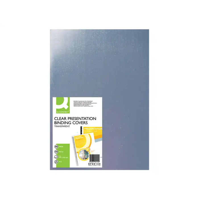 Q-connect Tapas de Encuadernacion PVC DIN A3 Incolora 150 mc Caja de 100 Unidades 1
