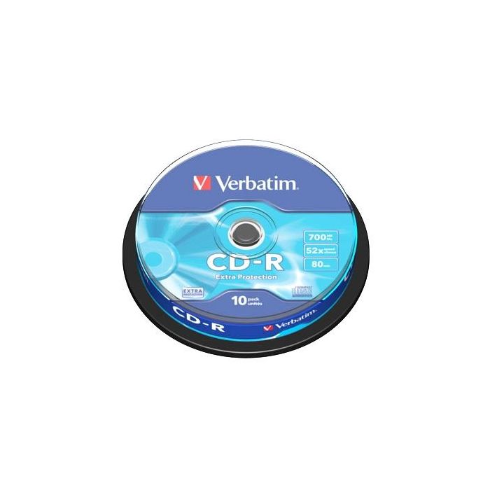 Verbatim CD-R 700MB 52X 10 unidades con superficie Extra Protection Verbatim CD-R 700MB 52X 10 unidades con superficie Extra Protection