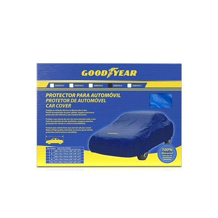 Good Year Funda Cubre Coche Talla XL GOD7016 Azul, Protección UV, Resistente al Agua, Lona Transpirable para Exterior e Interior 3