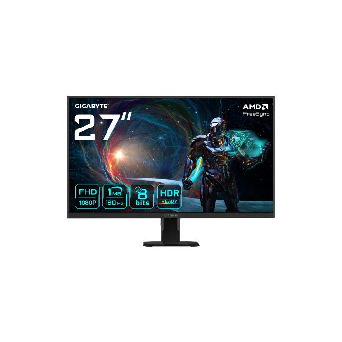 Monitor Gigabyte 27" Gs27Fa,Ss Ips,1920X1080 (Fhd),1Ms,1000:1,180Hz,2Hdmi+1Dp,Negro Monitor Gigabyte 27" Gs27Fa,Ss Ips,1920X1080 (Fhd),1Ms,1000:1,180Hz,2Hdmi+1Dp,Negro