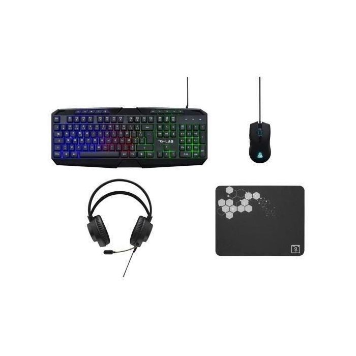 Pack Gamer 4 en 1 - The G-Lab - COMBO NATRIUM - Ratón con cable - Teclado con cable - Auriculares con cable - Alfombrilla para ratón 1 Pack Gamer 4 en 1 - The G-Lab - COMBO NATRIUM - Ratón con cable - Teclado con cable - Auriculares con cable - Alfombrilla para ratón 1