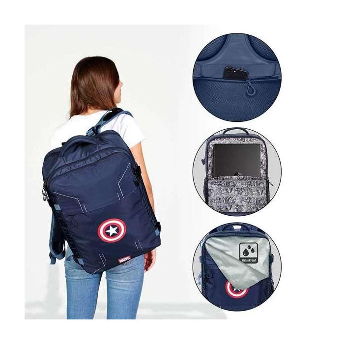 Karactermania Mochila Capitán América Gears 33 x 23 x 47 cm Poliéster Impermeable con Compartimento Portátil 8 Karactermania Mochila Capitán América Gears 33 x 23 x 47 cm Poliéster Impermeable con Compartimento Portátil 8