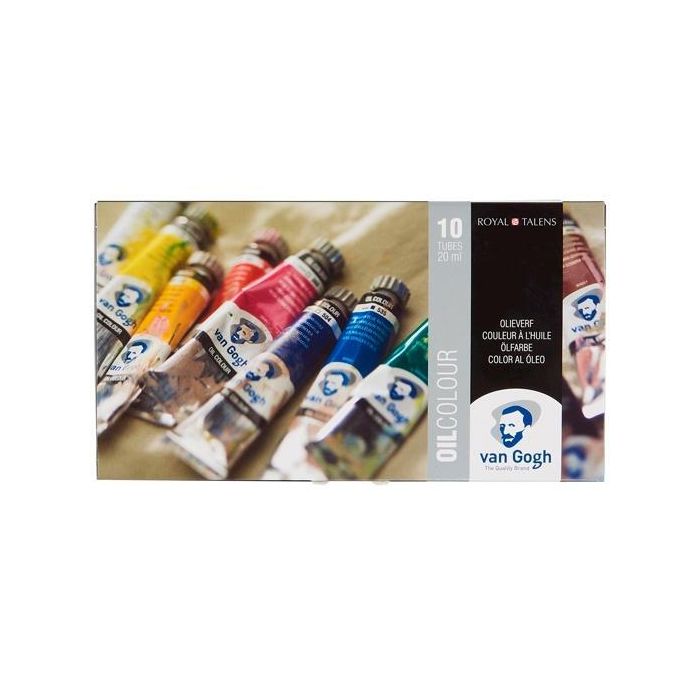 Talens Van Gogh Estuche Básico de Pinturas al Óleo, 10 Tubos de 20 mL, Colores Surtidos