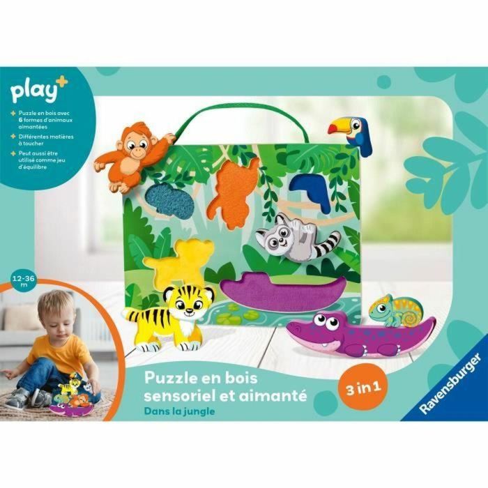 Ravensburger RAV12034017 Puzzle sensorial y magnético de madera PLAY+ En la jungla - A partir de 1 año - Versión francesa 5 Ravensburger RAV12034017 Puzzle sensorial y magnético de madera PLAY+ En la jungla - A partir de 1 año - Versión francesa 5