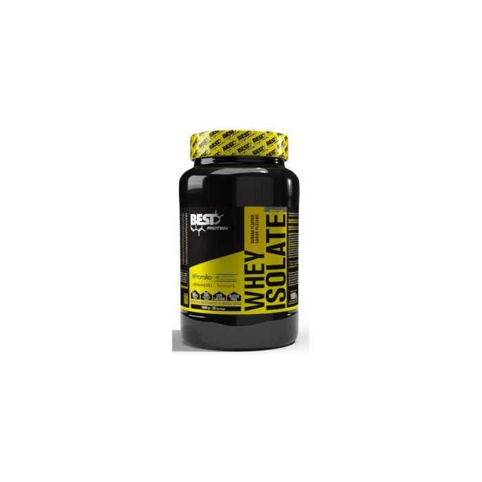 BEST PROTEIN Whey Isolate Plátano 90% Proteína de Suero de Leche Aislada 1000g para Crecimiento Muscular