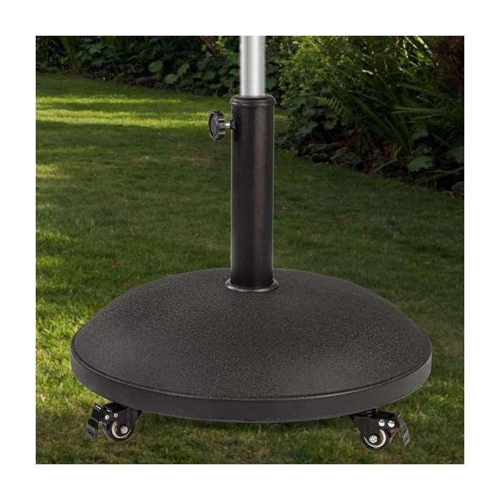 Soporte de parasol cemento con ruedas 25 kg tubo 4,8 cm 50x34 cm 2 Soporte de parasol cemento con ruedas 25 kg tubo 4,8 cm 50x34 cm 2