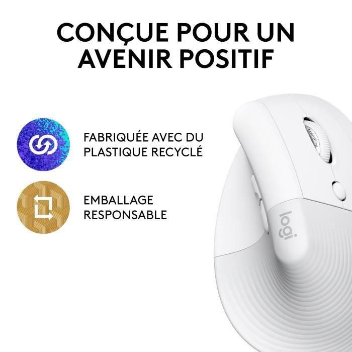 Ratón Inalámbrico Logitech Lift Blanco Ergonómico 4000 dpi 4