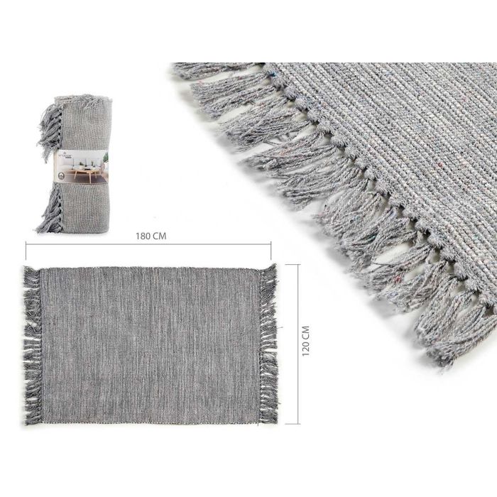 Alfombra de algodón gris 120x180 cm - Giftdecor (6 Unidades) Alfombra de algodón gris 120x180 cm - Giftdecor (6 Unidades)