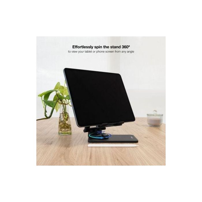 TooQ Hermes Soporte Plegable para Teléfono Móvil y Tablet hasta 12.9" (32.8cm) de Mesa, Ajustable y Giratorio 360°, Negro 3 TooQ Hermes Soporte Plegable para Teléfono Móvil y Tablet hasta 12.9" (32.8cm) de Mesa, Ajustable y Giratorio 360°, Negro 3