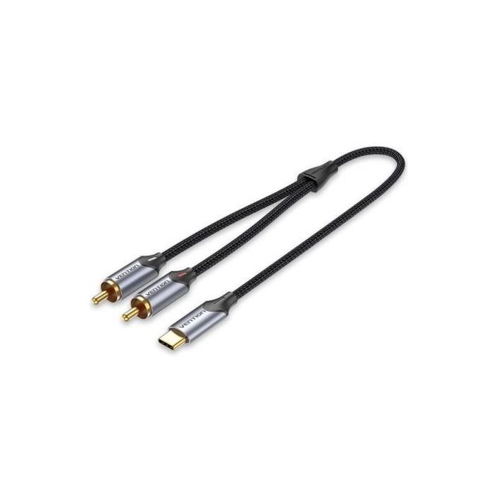 Cable Conversor Vention BGUHH/ 2x RCA Macho - USB Tipo-C Macho/ 2m/ Gris