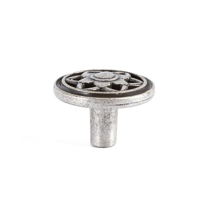 GIUSTI Pomo de Zamak de 35mm, Serie Romantic, en Acabado Plata