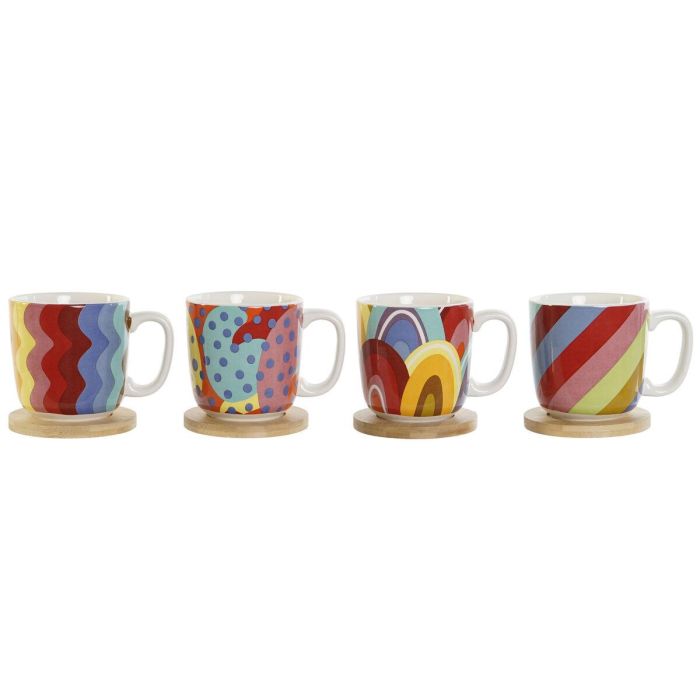 Cafe Moderno DKD Home Decor Multicolor Coral 10 x 10.5 x 13 cm Set de 4 1