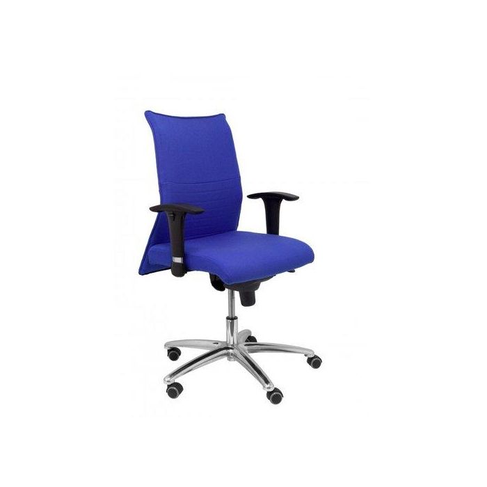 Silla Piqueras Y Crespo Albacete Xl Confidente Hasta 160 Kg Brazos Cromados Regulables Mecanismo Sincro Asiento Y Respaldo Reforzados Con Espuma Viscoelastica Tapizado Bali Azul