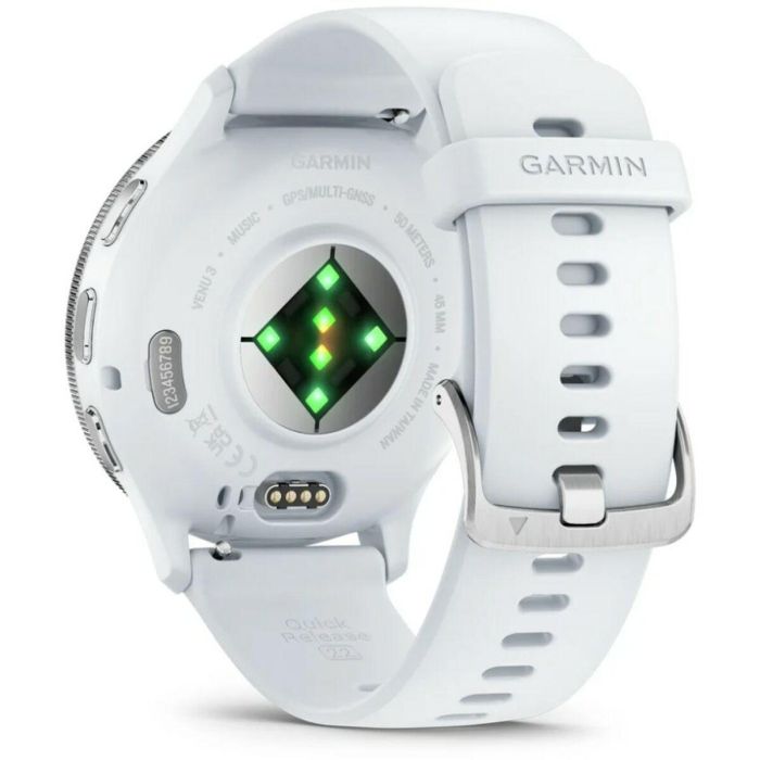 Reloj GPS conectado - GARMIN - Venu 3 - WiFi - 35,4 mm (1.4) - Acero plateado, caja blanca y correa de silicona blanca 2