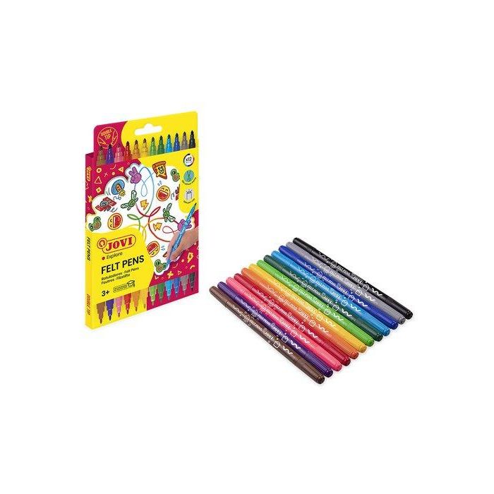 Jovi Rotuladores Doble Punta 175 mm, Estuche de 12 Colores Surtidos