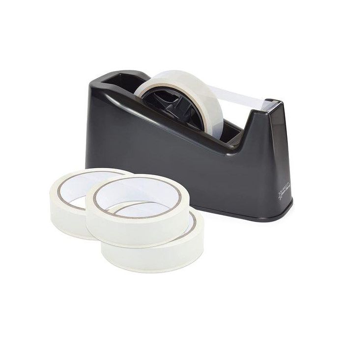 Portarrollos Rapesco Antibacteriano 33/66 Mt. Negro (Incluye 4 Cintas)