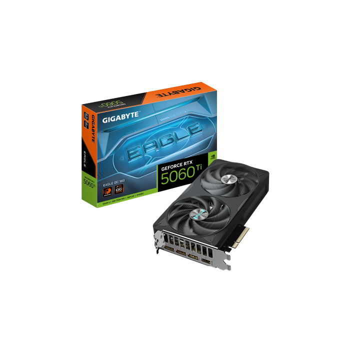 GIGABYTE GeForce RTX 5060 Ti EAGLE OC 16G Tarjeta Gráfica – 16 GB GDDR7, 128 bits, PCI-E 5.0, 2617 MHz Frecuencia del núcleo, 3 x DisplayPort, 1 x HDMI, GV-N506TEAGLE OC-16GD GIGABYTE GeForce RTX 5060 Ti EAGLE OC 16G Tarjeta Gráfica – 16 GB GDDR7, 128 bits, PCI-E 5.0, 2617 MHz Frecuencia del núcleo, 3 x DisplayPort, 1 x HDMI, GV-N506TEAGLE OC-16GD