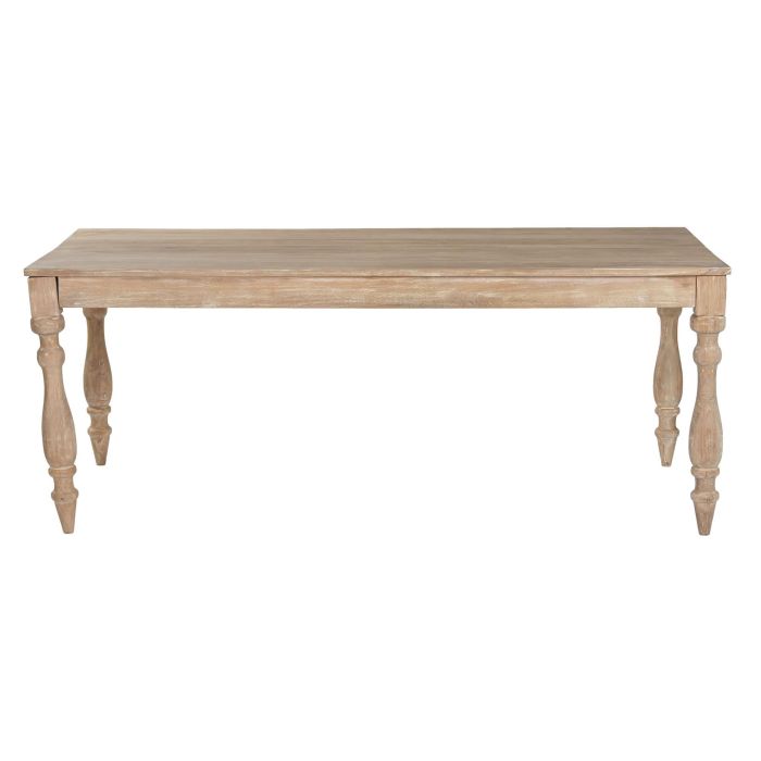 Mesa de Comedor Home ESPRIT Blanco madera de teca 195 X 97 X 77 cm Mesa de Comedor Home ESPRIT Blanco madera de teca 195 X 97 X 77 cm