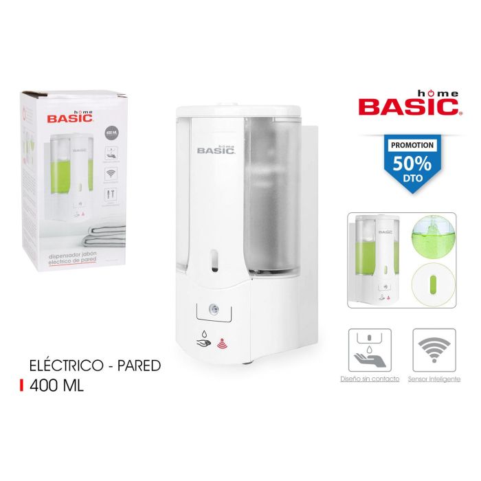 Dispensador de jabón eléctrico para pared Basic Home (6 Unidades) Dispensador de jabón eléctrico para pared Basic Home (6 Unidades)