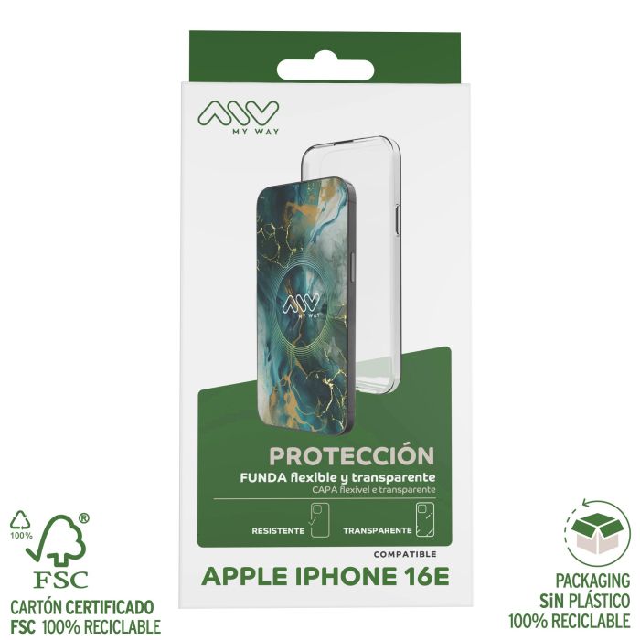 Carcasa Myway Apple Iphone 16E Transparente 3 Carcasa Myway Apple Iphone 16E Transparente 3