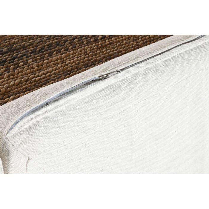 DKD Home Decor Banana 1c25 Sofá Item Home 3 Plazas con Cojines, Fibra y Teca Natural Blanco, 192x92x65 cm 3 DKD Home Decor Banana 1c25 Sofá Item Home 3 Plazas con Cojines, Fibra y Teca Natural Blanco, 192x92x65 cm 3