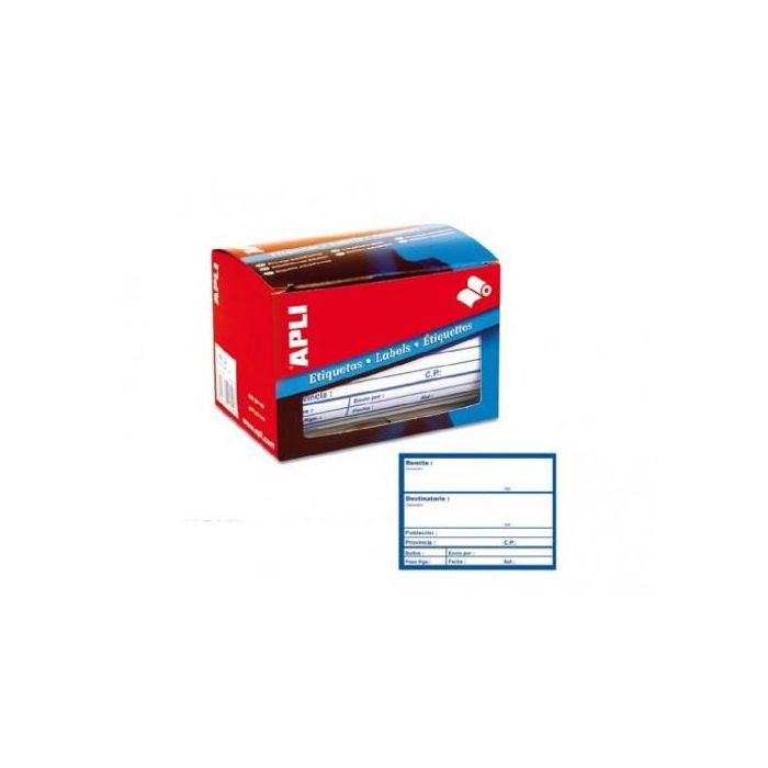 Apli Rollo 200 Etiquetas Envío 324, Blanco sobre Azul, 82x109 mm, Adhesivo Permanente 0 Apli Rollo 200 Etiquetas Envío 324, Blanco sobre Azul, 82x109 mm, Adhesivo Permanente 0