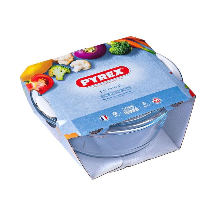Pyrex Cacerola Boro Essentials con Tapa, Set 2 Piezas (1 L + 0.4 L) Transparente - Apta Horno, Microondas, Lavavajillas 2