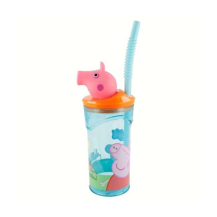 Vaso con figurita 3D peppa pig core 360 ml. 2 Vaso con figurita 3D peppa pig core 360 ml. 2