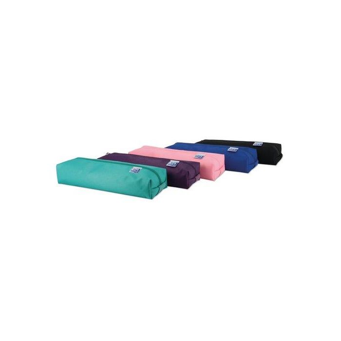 Oxford Estuche Portatodo Rectangular Mediano Poliéster - Ice Mint, Malva, Rosa Chicle, Azul Marino, Negro
