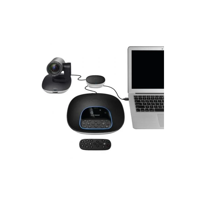 Logitech 960-001057 Sistema de Videoconferencia en Grupo Full HD, Zoom Digital 10x, Color Negro y Gris 1