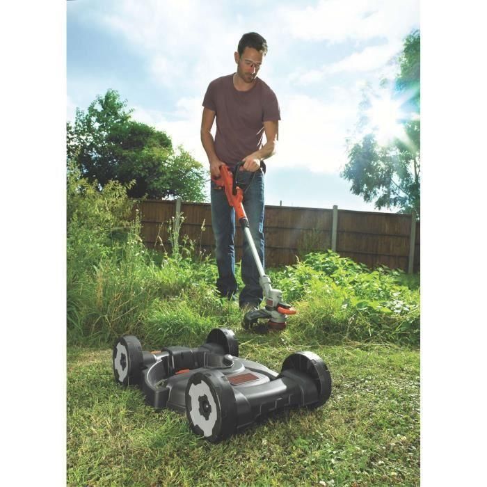 Black & Decker Herramienta Inalámbrica 3 en 1 Cortacésped 28cm 18V Batería 2Ah con 2 Velocidades E-Drive y Alimentación Reflex 3