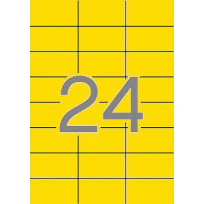 Apli Etiquetas Adhesivas 70x37 mm Inkjet-Láser C-Rectos 24 X 20H Amarillo Fluorescente