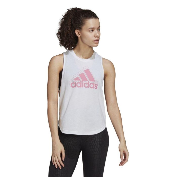 Camiseta de Tirantes Mujer Adidas AEROREADY Blanco 43,5