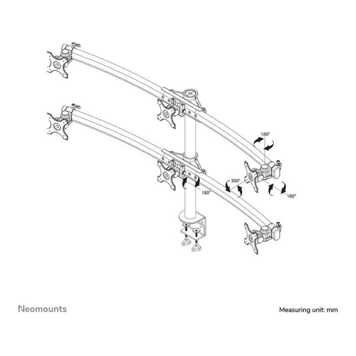 Neomounts Soporte de Escritorio para 6 Pantallas de hasta 27" y 8kg FPMA-D700D6 Neomounts Soporte de Escritorio para 6 Pantallas de hasta 27" y 8kg FPMA-D700D6