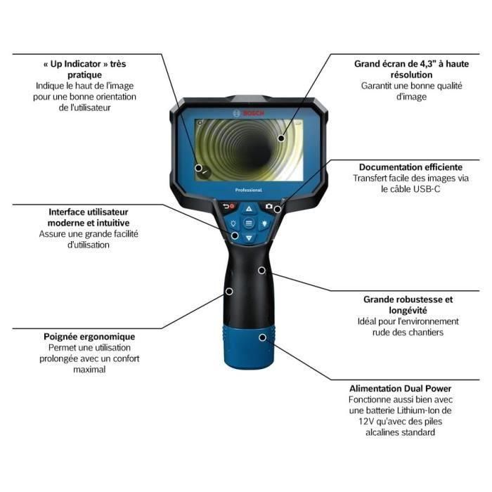 Bosch Professional 0601241500 Cámara de Inspección GIC 12V-4-23 C Alimentada por Batería 1