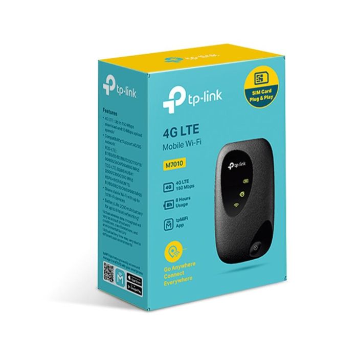 TP-Link M7010 Router 4G LTE Portátil Mi-Fi 300Mbps 2.4GHz Wi-Fi para 10 Dispositivos Batería 2000mAh 8 Horas 1 TP-Link M7010 Router 4G LTE Portátil Mi-Fi 300Mbps 2.4GHz Wi-Fi para 10 Dispositivos Batería 2000mAh 8 Horas 1