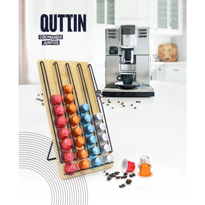 Soporte para 40 cápsulas de café en bambú Quttin (6 Unidades) 1 Soporte para 40 cápsulas de café en bambú Quttin (6 Unidades) 1