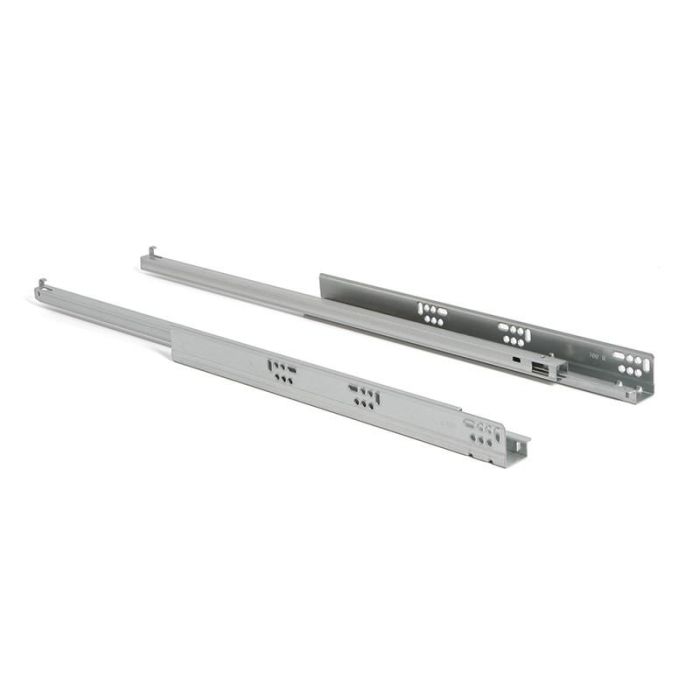 Herrajes Alk 9070.450 Guía Oculta Maxmuss 700 para Cajones, Extracción Parcial, Cierre Amortiguado, 25kg, Acero Zincado, Tablero 16mm