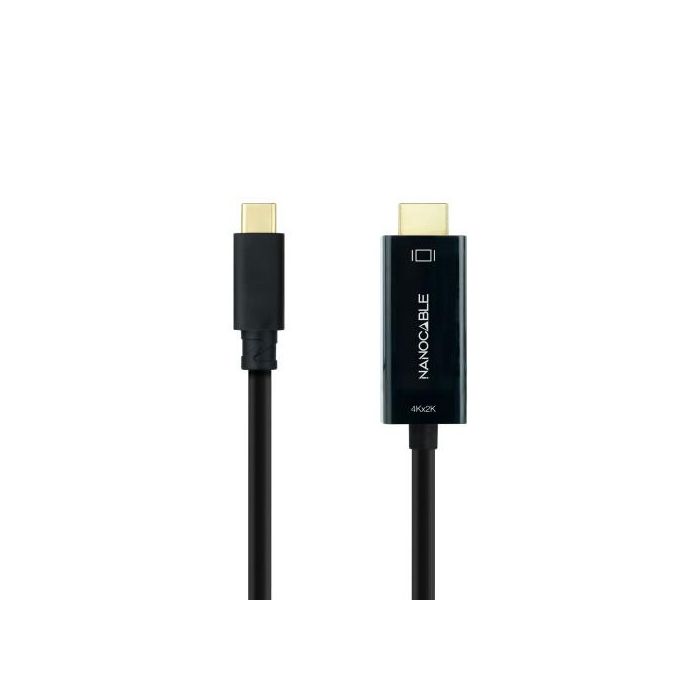 Cable USB-C a HDMI NANOCABLE 10.15.5132 Negro 1,8 m 4K Ultra HD 1