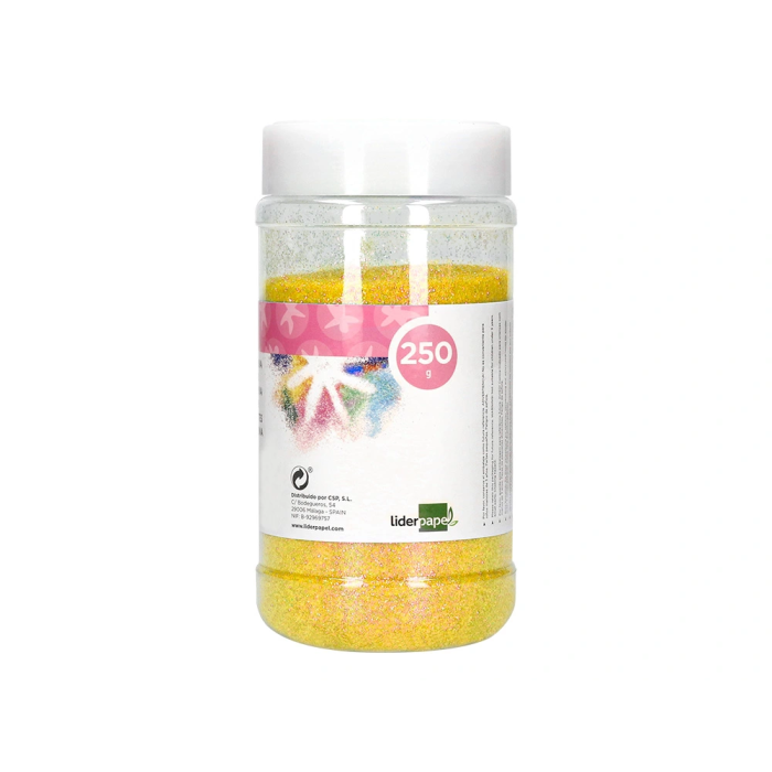 Liderpapel Purpurina Fantasia Color Metalico Amarillo Pastel Bote 250 gr 1