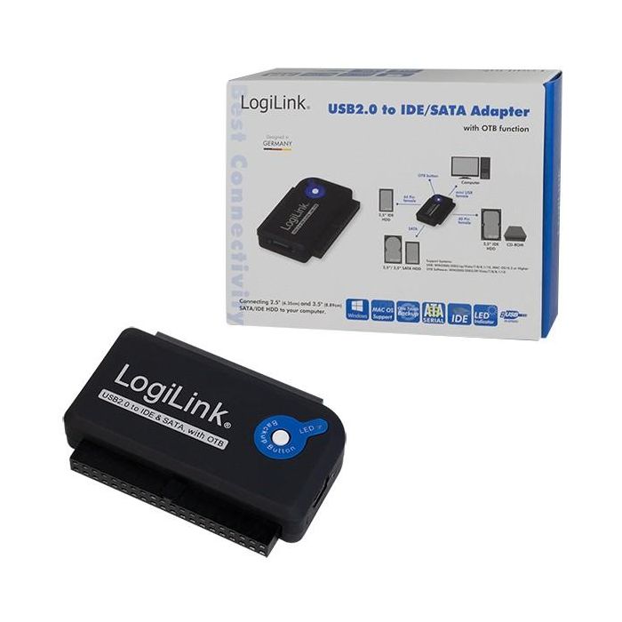 LogiLink USB 2.0 > 2.5" + 3.5" IDE + SATA Adapter Schwarz 9
