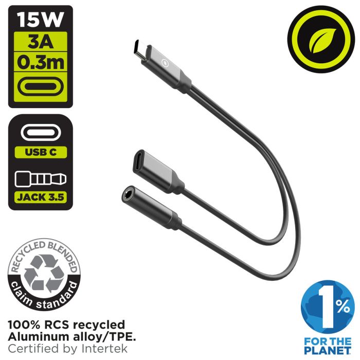 muvit for change splitter carga y música tipo C negro 4 muvit for change splitter carga y música tipo C negro 4