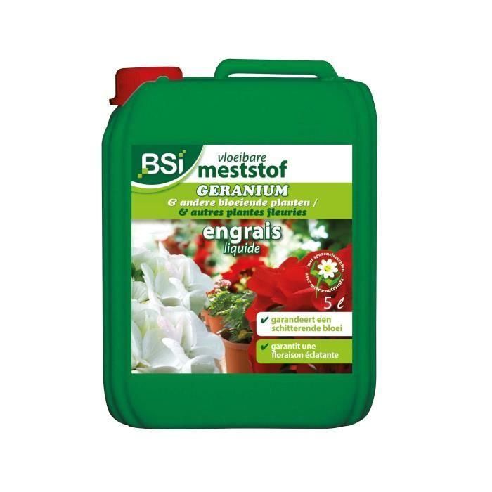 BSI - Fertilizante mineral de geranio - Para especies de geranio - Oligoelementos solubles en agua - 5L