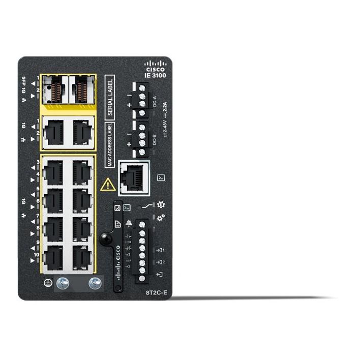 Cisco IE-3100-8T2C-E Catalyst IE-3100 Gestionado L2 Switch 8 Puertos Gigabit Ethernet (10/100/1000) Montaje en rack