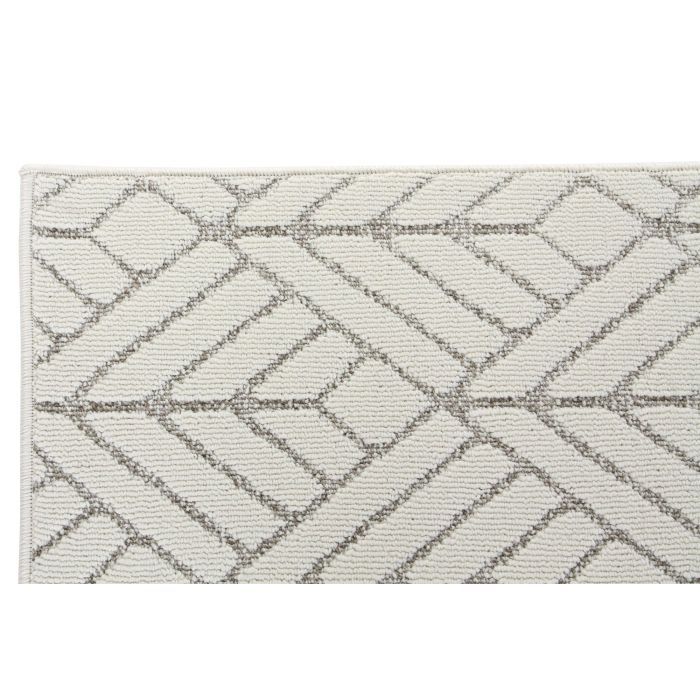 DKD Home Decor Alfombra Chic Blanco Beige 240 x 61 cm Poliester 1