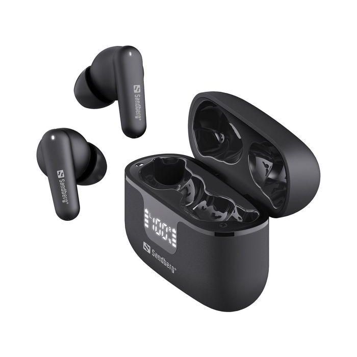 Sandberg Auriculares Inalámbricos ANC+ENC con Cancelación de Ruido Activa y Ambiental, Bluetooth, Estuche Pantalla LED Batería y Carga USB 3 Sandberg Auriculares Inalámbricos ANC+ENC con Cancelación de Ruido Activa y Ambiental, Bluetooth, Estuche Pantalla LED Batería y Carga USB 3