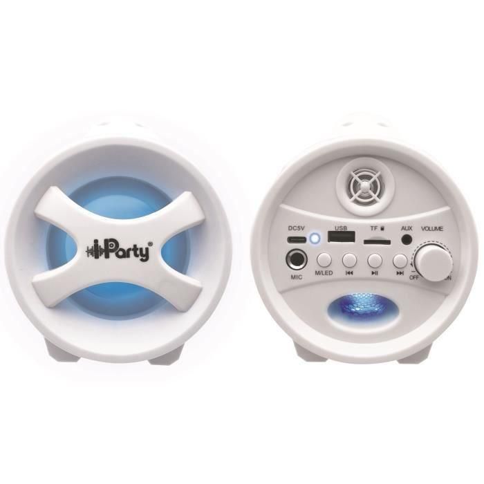 Altavoz inalámbrico con efectos luminosos y doble disco. microfono con cable extraíble. 30x16x17cm 2 Altavoz inalámbrico con efectos luminosos y doble disco. microfono con cable extraíble. 30x16x17cm 2