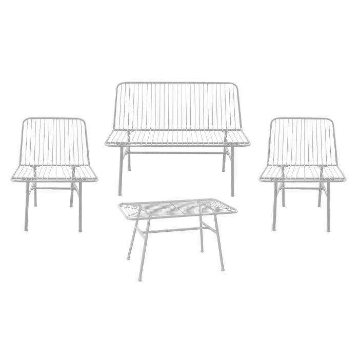 Sofa Terraza Y Jardin DKD Home Decor Blanco 53 x 83 x 115 cm Set de 4 Sofa Terraza Y Jardin DKD Home Decor Blanco 53 x 83 x 115 cm Set de 4