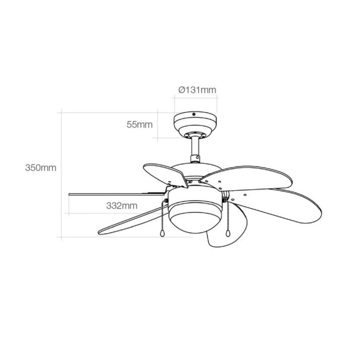 Edm Ventilador de techo modelo aral, color wengue/níquel satinado, Ø76cm, 50W 1